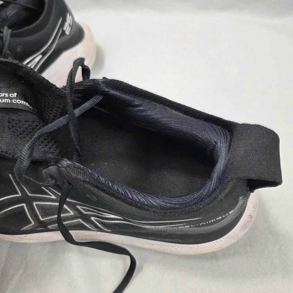 Asics Gel-Nimbus 25 Black White Extra Wide 4E Running Shoes 1011B618 Mens 10.5